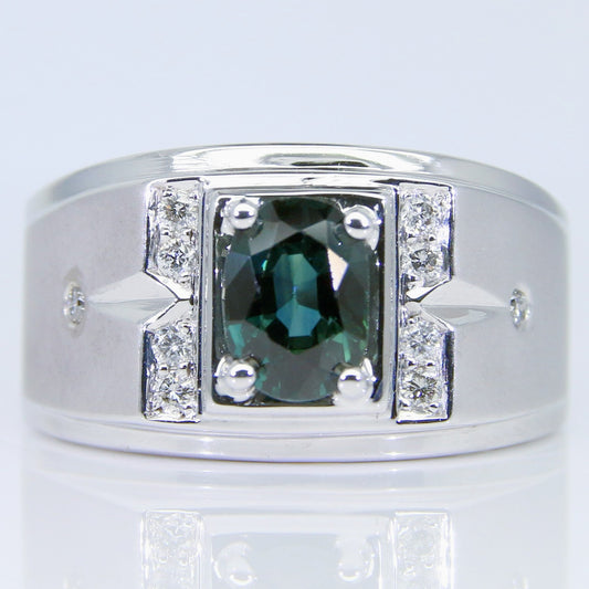 藍寶石男戒 無燒 錫蘭 1克拉 SM00695