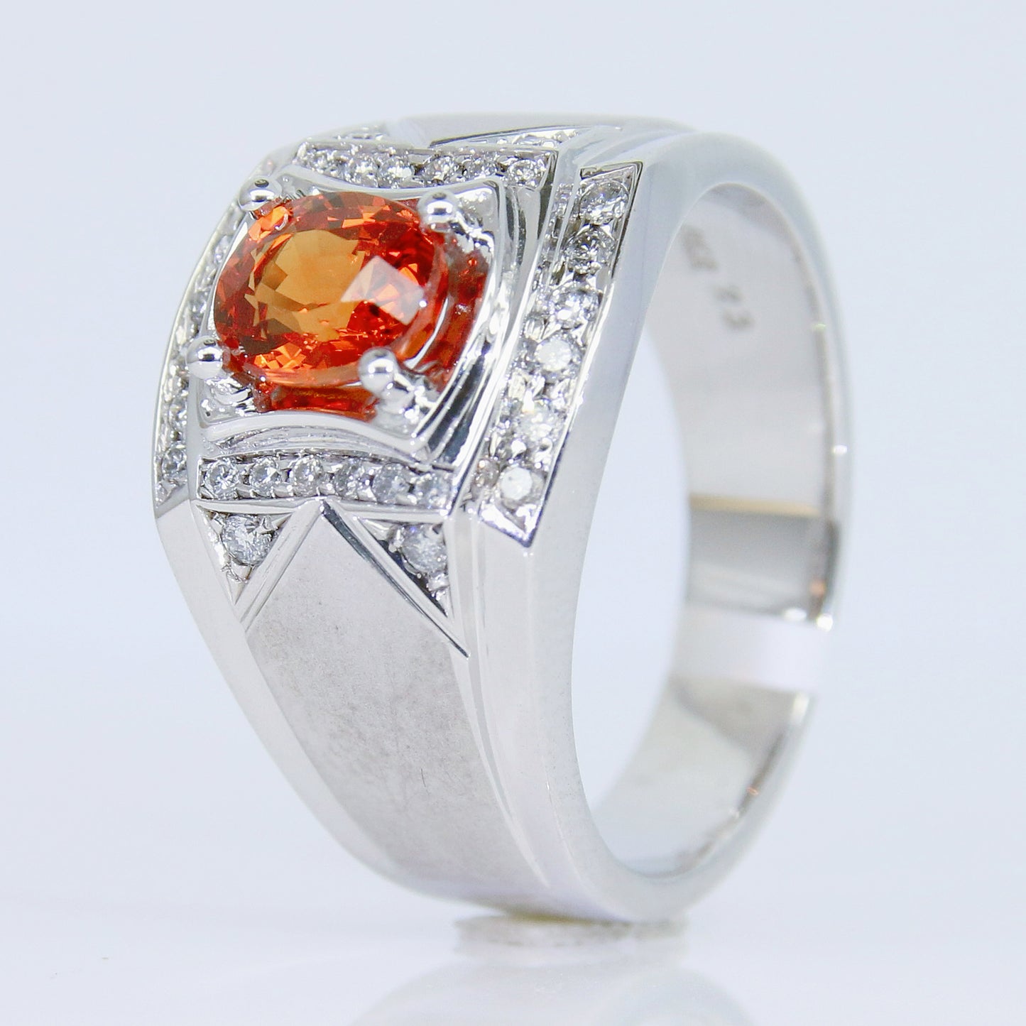 天然橙紅剛玉男戒 YM00065