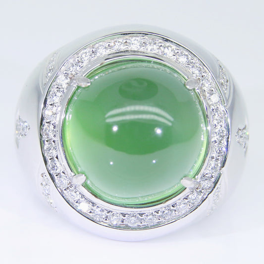 葡萄石男戒 無燒 18克拉 FM00003