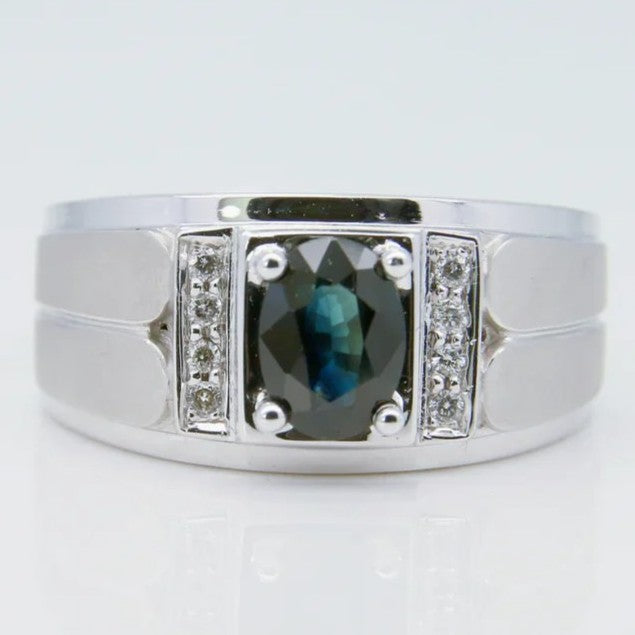 藍寶石男戒 無燒 錫蘭 1克拉 SM00737