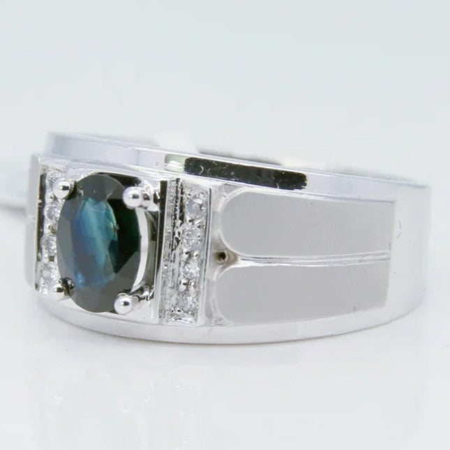 藍寶石男戒 無燒 錫蘭 1克拉 SM00737