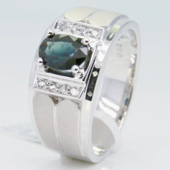 藍寶石男戒 無燒 錫蘭 1克拉 SM00737