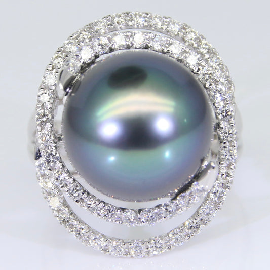 大溪地黑珍珠 戒指 14mm PG00051