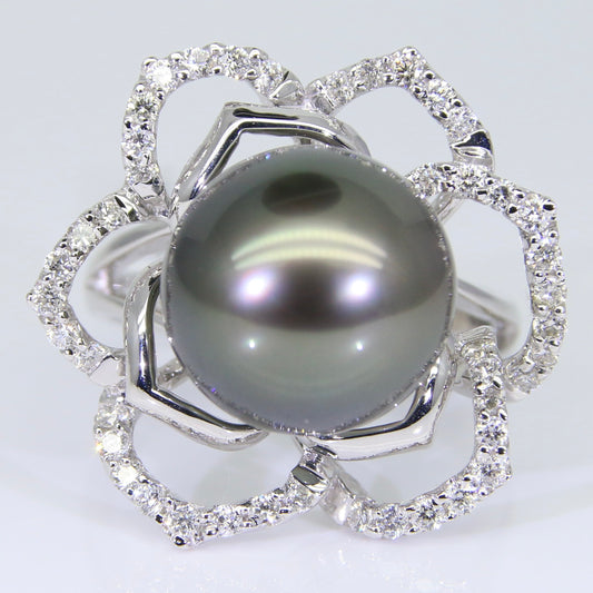 大溪地黑珍珠 戒指 12mm PG00058