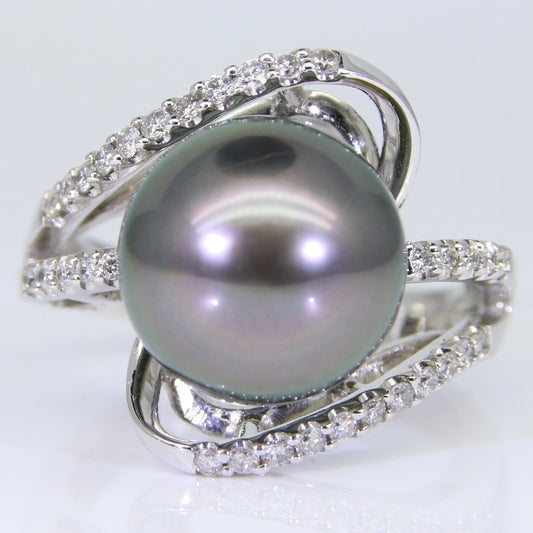 大溪地黑珍珠 戒指 12mm PG00064