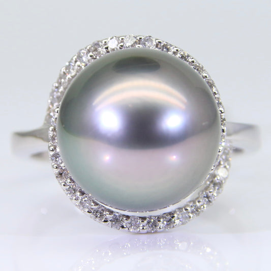 大溪地黑珍珠 戒指 12mm PG00057