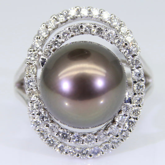 大溪地黑珍珠 戒指 11mm PG00059