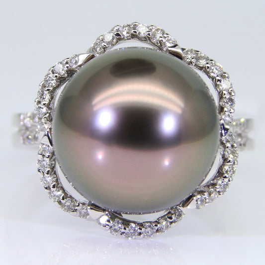 大溪地黑珍珠 戒指 13mm PG00061