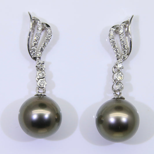 大溪地黑珍珠 耳環 9mm PE00019